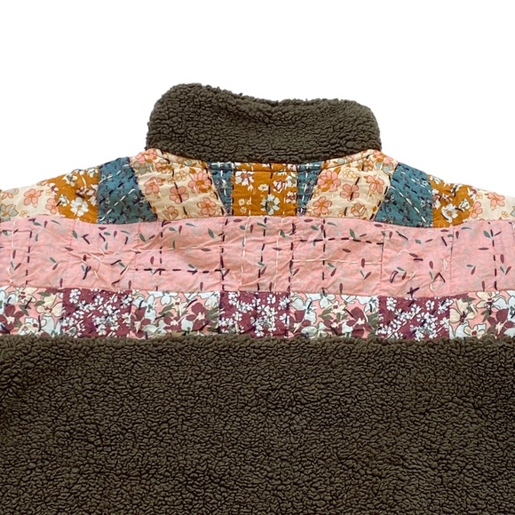 LUCKY BRAND Women’s Long Sleeve Half Zip Quilted Sherpa Pullover in Olive Size S - Picture 8 of 13